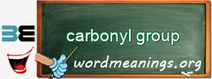 WordMeaning blackboard for carbonyl group